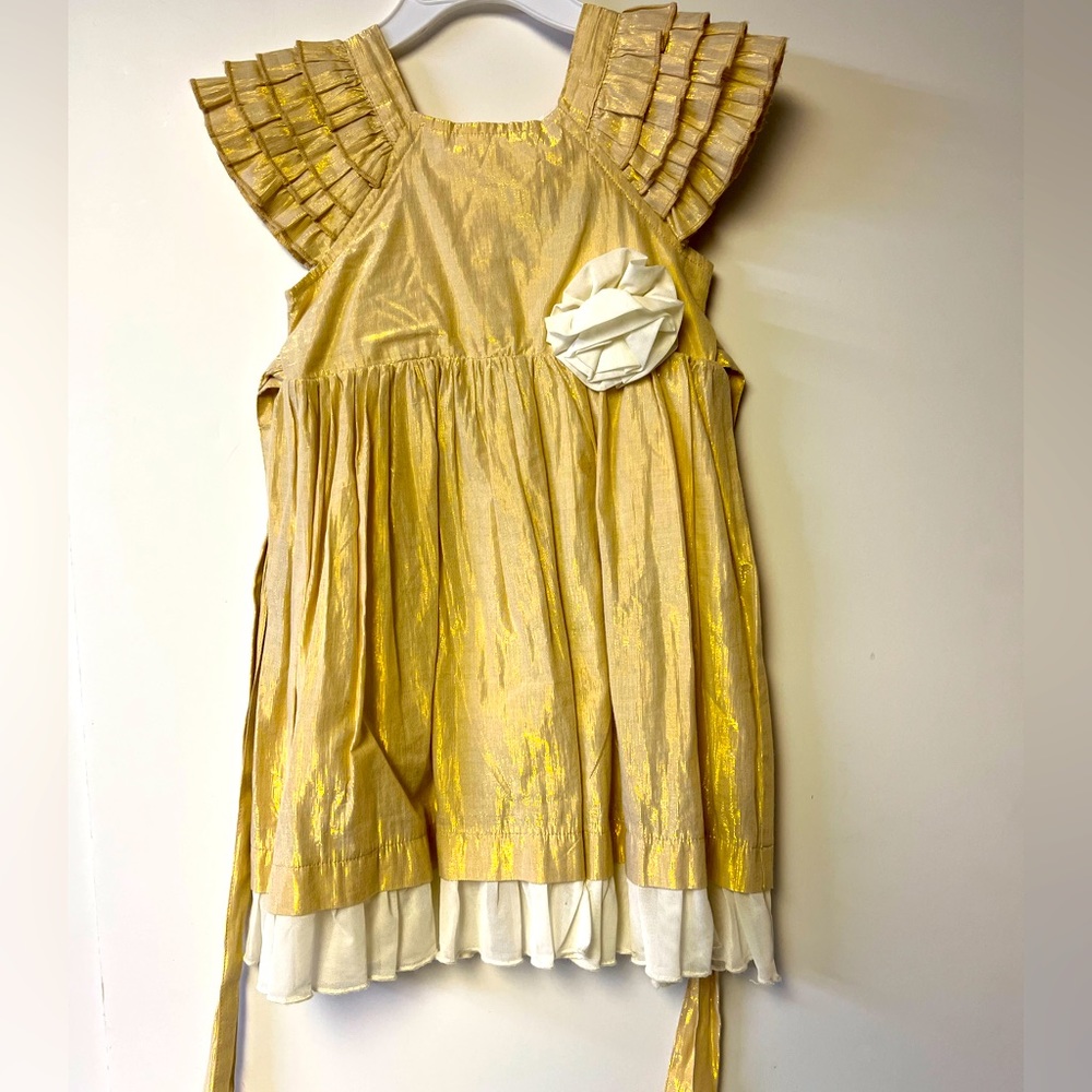 Mustard Pie gold shimmer dress size 4